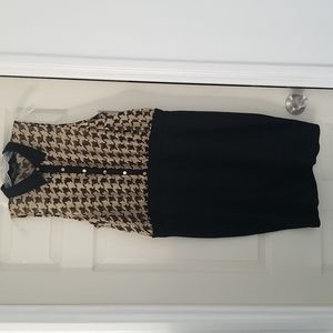 Used Forever 21 Black/Beige midi sleeveless dress, size 2X.